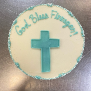SIMPLE CUTE CROSS BAPTISM CAKE IN CHICAGO ILLINOIS