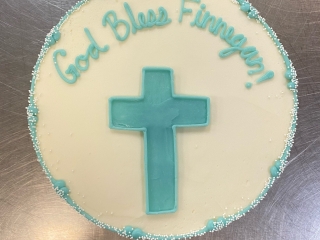 SIMPLE CUTE CROSS BAPTISM CAKE IN CHICAGO ILLINOIS
