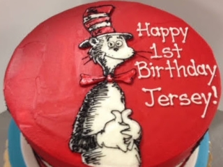 DR SUESS CAT IN THE HAT THING ONE THING TWO NONSENSE KIDS CHARACTER CUSTOM BIRTHDAY PARTY CAKE IN CHICAGO