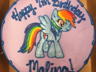 HASBORO NETFLIX MY LITTLE PONY RAINBOW DASH CARTOON GIRLY CHARCTER CUSTOM KIDS BIRTHDAY PARTY CAKE IN CHICAGO