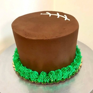 CHOCOLATE FOOTBALL LACES SPORTS BOYS' DAD BIRTHDAY SUPERBOWL GAME DAY CAKE IN CHICAGO ILLINOIS