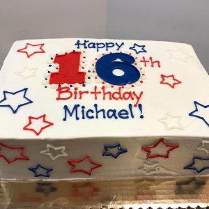 RED WHITE AND BLUE AMERICAN PATRIOTIC STAR INDEPENDENCFE DAY FOURTH OF JULY BIRTHDAY HOLIDAY CAKE IN CHICAGO ILLINOIS