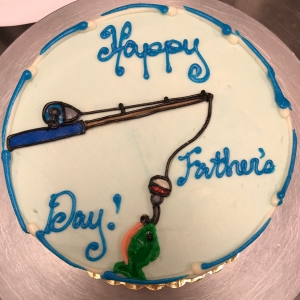 FISHERMAN FISHING POLE RETIREMENT DAD FATHER'S DAY SIMPLE BIRTHDAY CAKE IN CHICAGO ILLINOIS