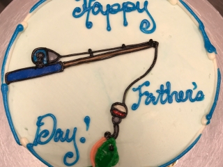 FISHERMAN FISHING POLE RETIREMENT DAD FATHER'S DAY SIMPLE BIRTHDAY CAKE IN CHICAGO ILLINOIS
