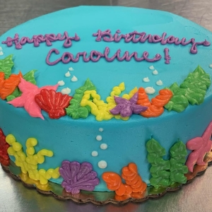 COLORFUL BLUE UNDERWATER SEA AQUARIUM SEA SHELL KIDS ADULT PARTY BIRTHDAY CAKE IN CHICAGO