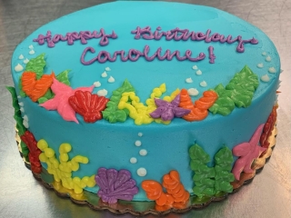COLORFUL BLUE UNDERWATER SEA AQUARIUM SEA SHELL KIDS ADULT PARTY BIRTHDAY CAKE IN CHICAGO