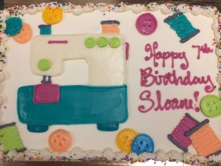 SEWING THEME CREATIVE BUTTONS AND SPOOLS BIRTHDAY CAKE