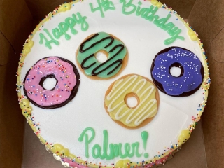 COLORFUL DONUT BREAKFAST LOVERS BIRTHDAY PARTY CAKE FOR KIDS AND ADULTS IN CHICAGO