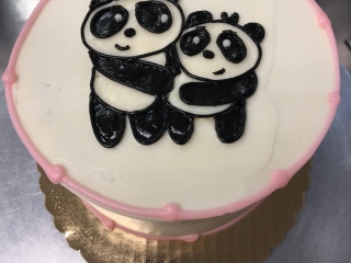 HUGGING BEST FRIEND MOTHER DAUGHTER COUPLE PANDA CUTE CUSTOM BIRTHDAY ANNIVERSARY CUSTOM CAKE IN CHICAGO