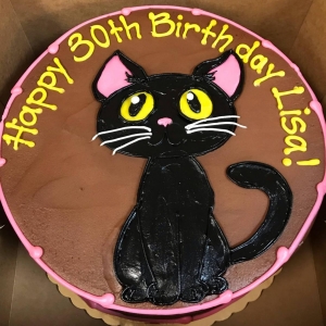 KITTY BLACK CAT FIRDAY THE 13TH BAD LUCK CUTE KIDS BIRTHDAY CELELBRATION PARTY CAKE IN CHICAGO