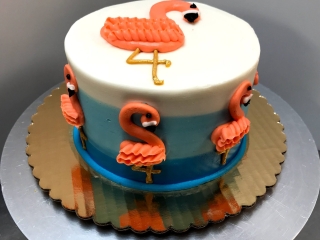 PRETTY PINK BLUE OMBRE FLAMINGO GIRLY BIRTHDAY CELEBRATION PARTY CAKE IN CHICAGO