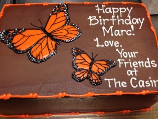 ORANGE MONARCH BUTTERFLY FLUTTER GIRLY BIRTHDAY CELEBRATION PARTY CUSTOM CAKE IN CHICAGO