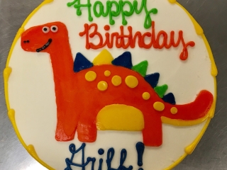 CARTOON CUTE COLORFUL LONG NECK DINOSAUR DINO BOYS BIRTHDAY CELEBRATION PARTY CAKE IN CHICAGO