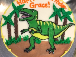 REALISTIC DINOSAUR T-REX BOYS JURASSIC PARK THEME BIRTHDAY CELEBRATION PARTY CAKE IN CHICAGO