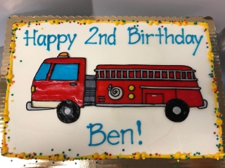 FIREFIGHTER TRUCK BOYS KIDS THEME BIRTHDAY CELEBRATION PARTY CUSTOM CAKE IN CHICAGO