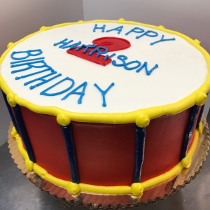 DRUM COVERED FULL DESIGN CUSTOM KIDS BAND BIRTHDAY PARTY CAKE IN CHICAGO