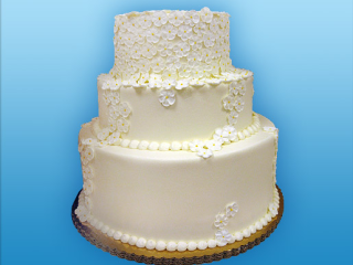 SUGAR FLOWER ELEGANT CLASSY WHITE FLORAL TIER WEDDING CAKE IN CHICAGO